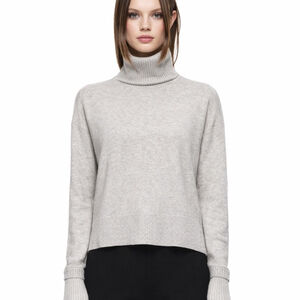 Autumn Cashmere Light Gray Ribbed Turtleneck sweater